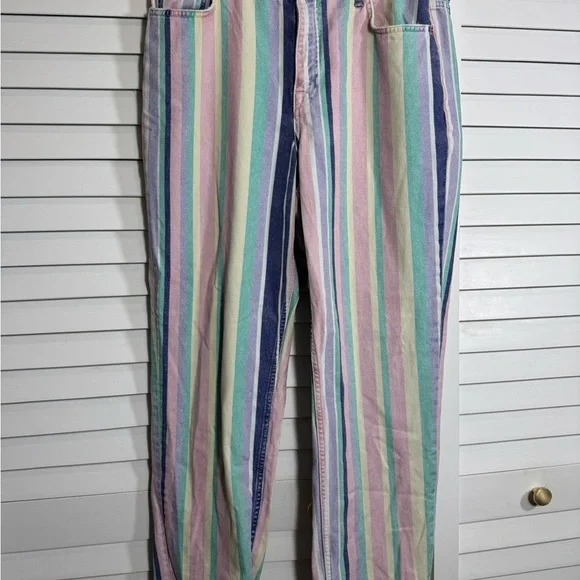 Urban Outfitters BDG Women’s Striped Pastel High-Waisted Jeans Size 32 - Picture 3 of 7
